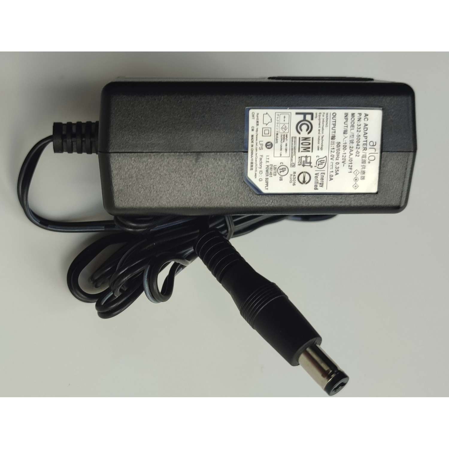 ADAPTADOR AC ARLO / NUMERO DE PARTE 2AAJ012F1 / 332-50042-02 / 12.0V - 1.0A	 - Imagen 2